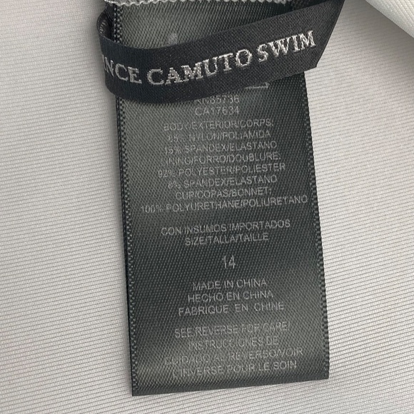 VINCE CAMUTO- Long Sleeve One-Piece Swimsuit Backless Multicolor Size 14 -NWT - Picture 5 of 9